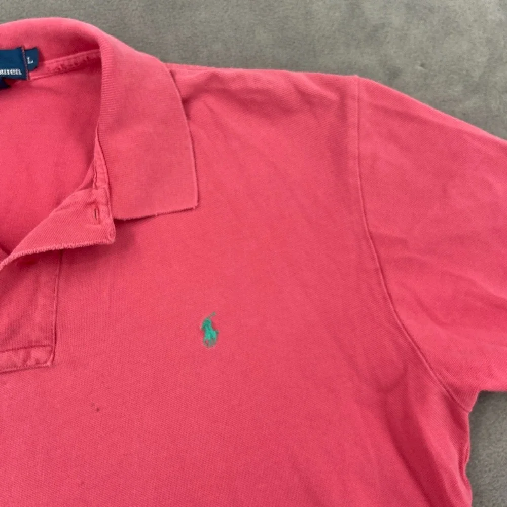 Polo Ralph Lauren Golf Polo Shirt Mens Large Pink Cotton Embroidered‎ Pony Logo
